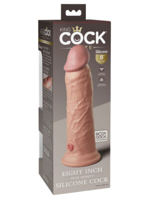 king cock elite 8 inch dual density silicone cock light