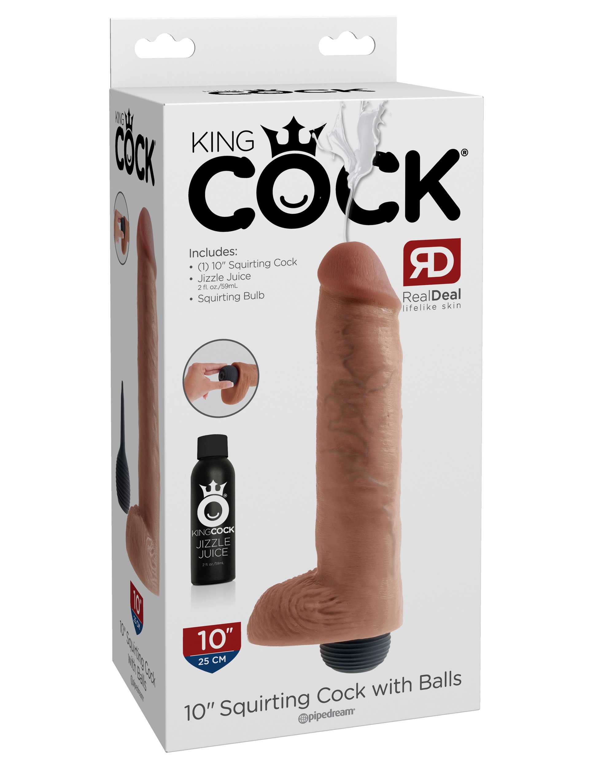 king cock 10 inch squirting cock with balls light