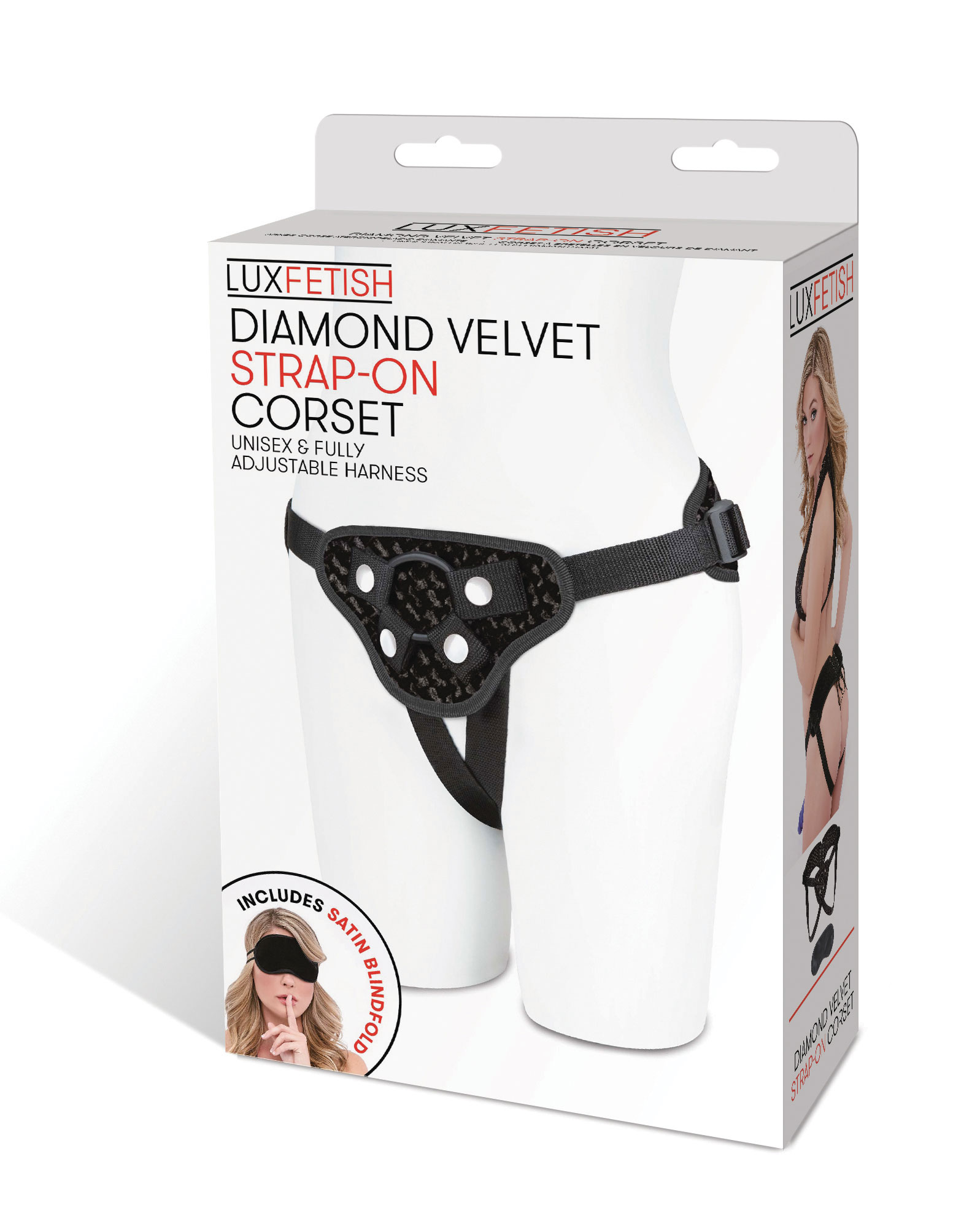 diamond velvet strap on corset black