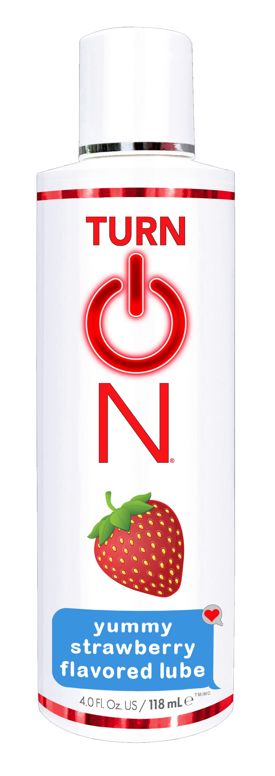 turn on yummy strawberry flavored lube 4 fl. oz