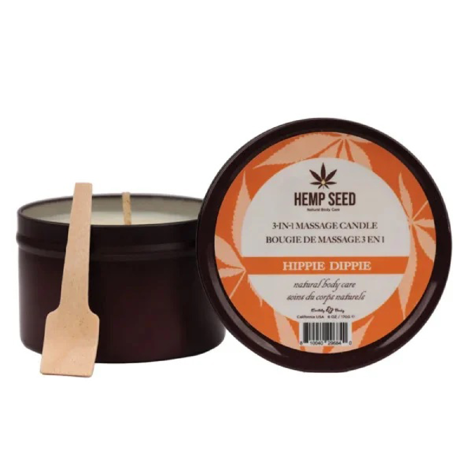 hemp seed 3 in 1 massage candle hippie dippie 6oz