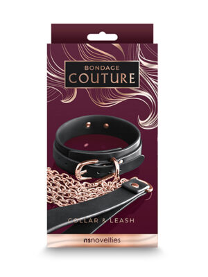 bondage couture collar and leash black bondage couture collar and leash black