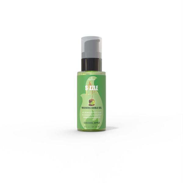 sizzle lips caramel apple 2oz edible warming massage gel
