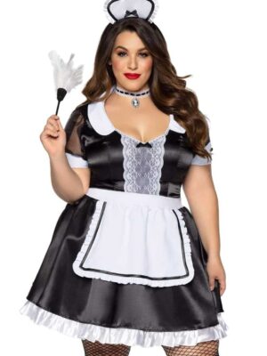 plus classic french maid costume 3x/4x black / white