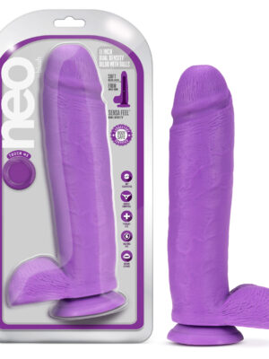 neo 11 inch dual density dildo neon purple