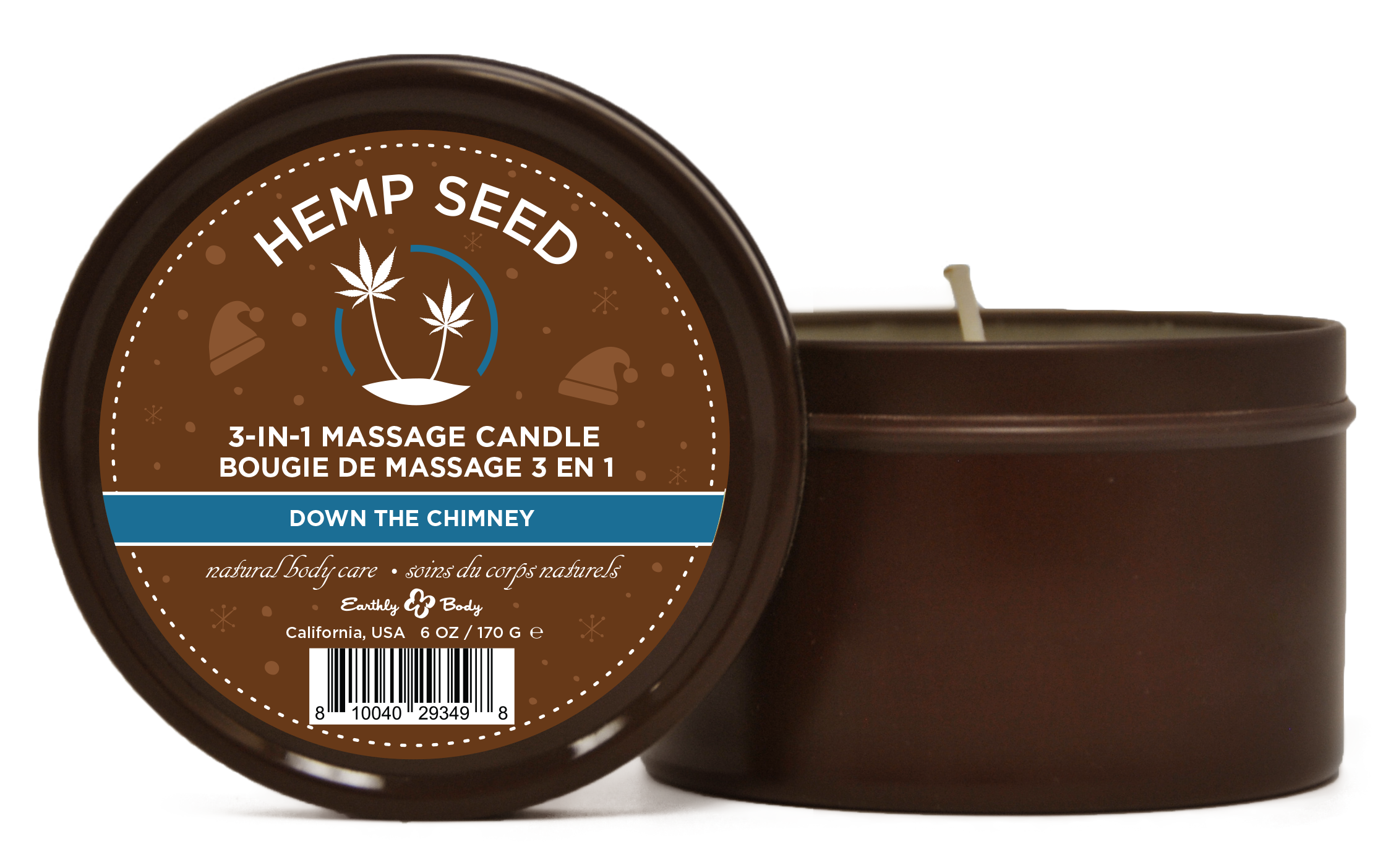 hemp seed 3 in 1 massage candle down the chimney 6oz/ 170 g