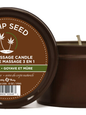 hemp seed 3 in 1 massage candle guavalava 6 oz.