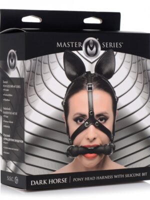 dark horse pony head harness with silicone bit