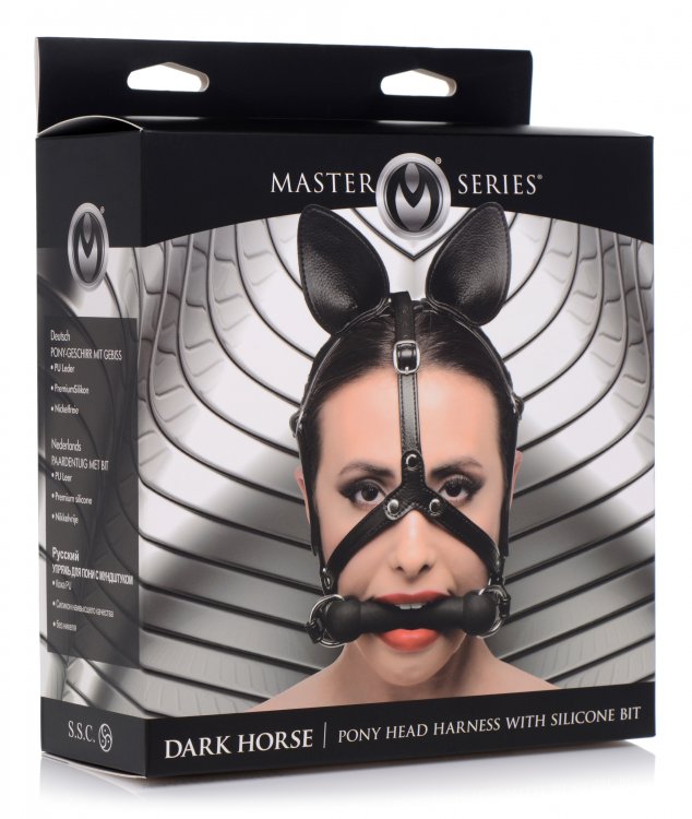 dark horse pony head harness with silicone bit