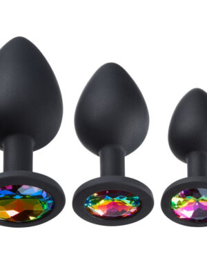 cloud 9 novelties gems silicone anal plug includes small, med & large size cloud 9 novelties gems silicone anal plug includes small, med & large size