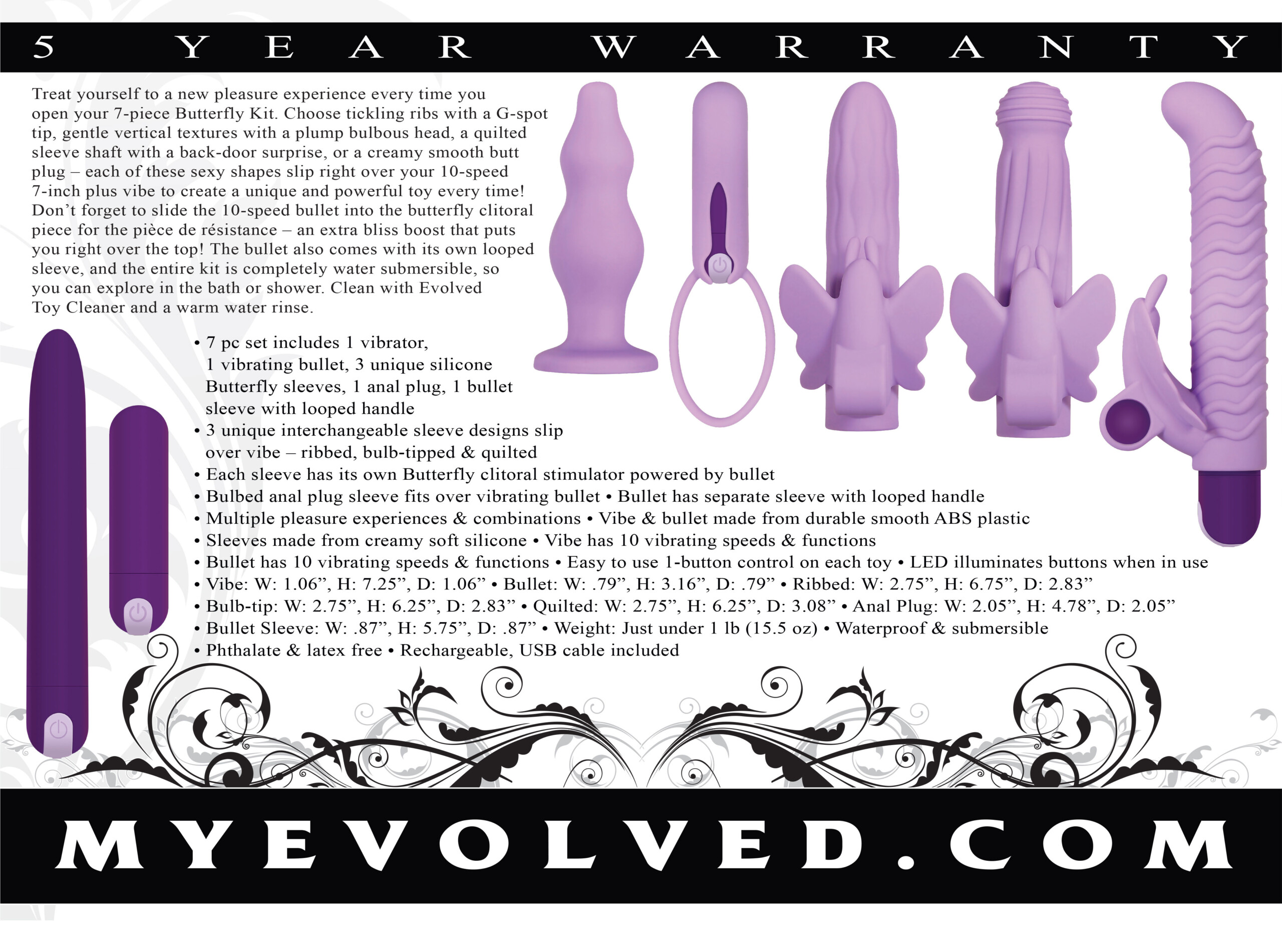 lilac desires 7 piece silicone set lilac desires 7 piece silicone set