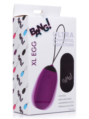 bang xl silicone vibrating egg purple