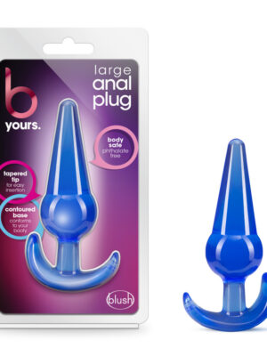 b yours large anal plug blue