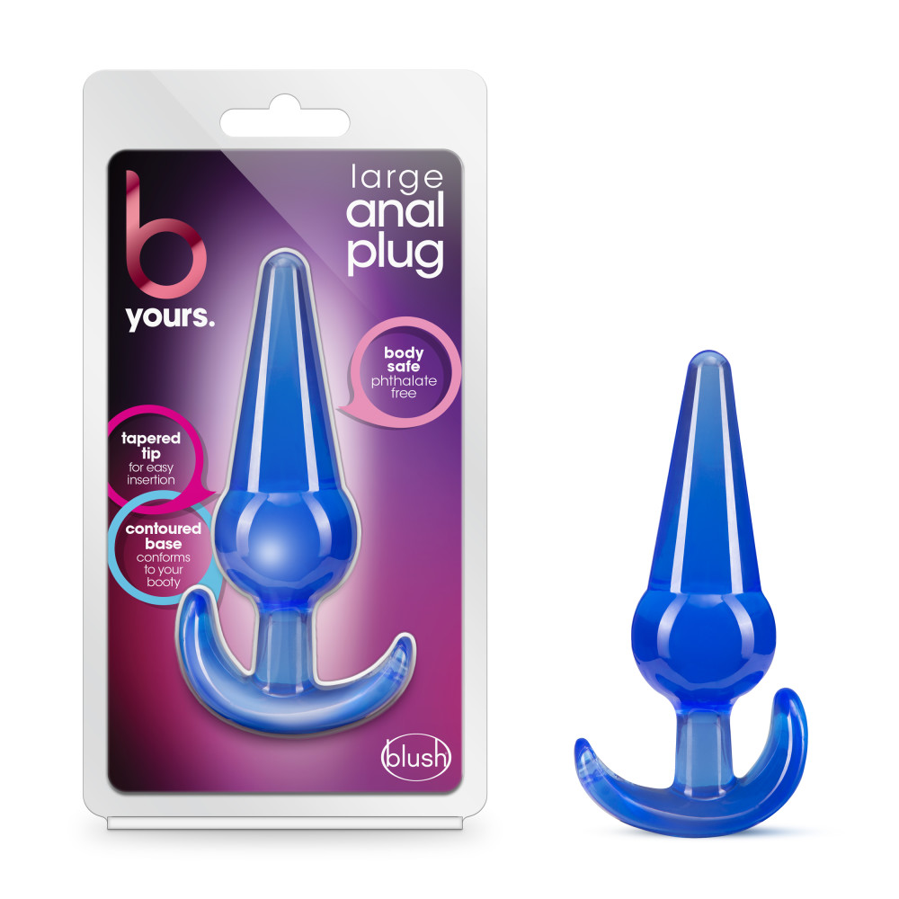 b yours large anal plug blue