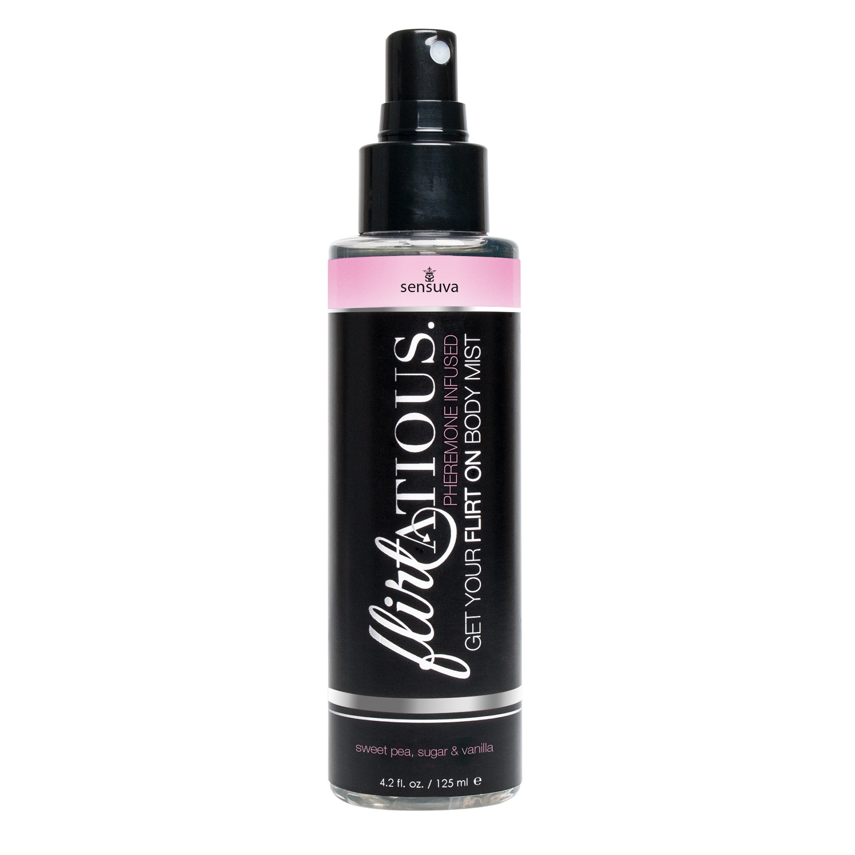 flirtatious pheromone infused body mist vanilla, sugar, & sweet pea 4.2 fl.oz / 125 ml flirtatious pheromone infused body mist vanilla, sugar, & sweet pea 4.2 fl.oz / 125 ml