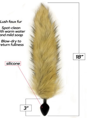 foxy fox tail silicone butt plug gold foxy fox tail silicone butt plug gold