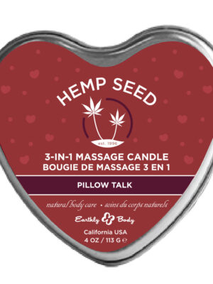 hemp seed 3 in 1 massage candle pillow talk 4 oz