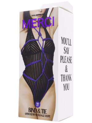 merci bind and tie 6mm hemp bondage rope 50 feet violet