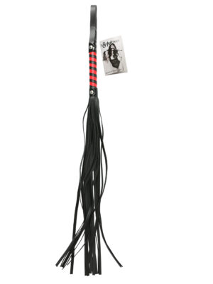sex and mischief stripe flogger red and black