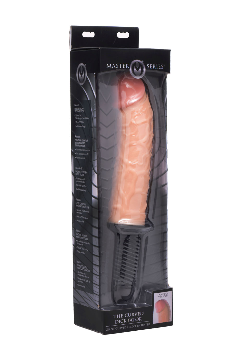the curved dicktator 13 mode vibrating giant dildo thruster flesh