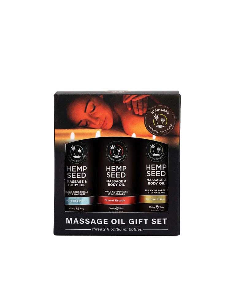 hemp seed summer massage oil trio gift set 3 trio gift set 3 pack 2 oz bottles
