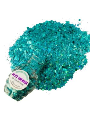 mermaid magnifique turquoise cosmetic glitter glitz grenade keychain in aloe gel mermaid magnifique turquoise cosmetic glitter glitz grenade keychain in aloe gel