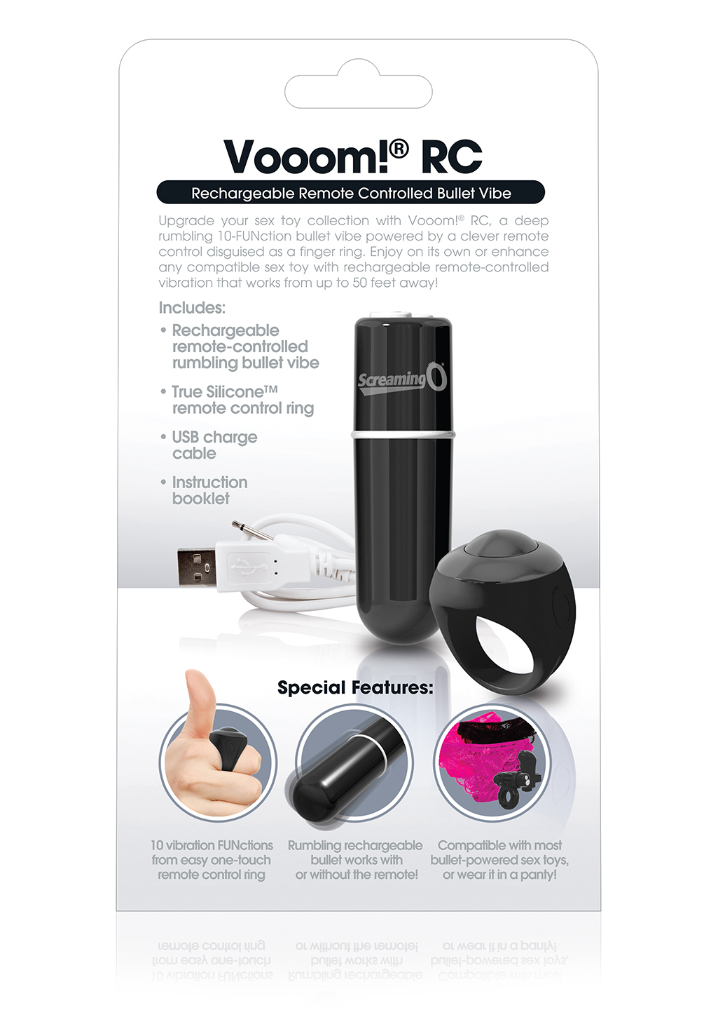 charged vooom remote control bullet black