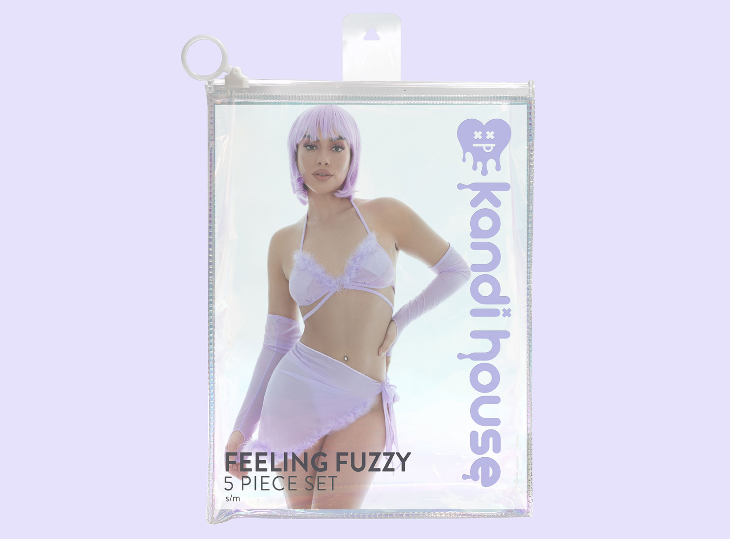 feeling fuzzy 5pc set medium/large lilac