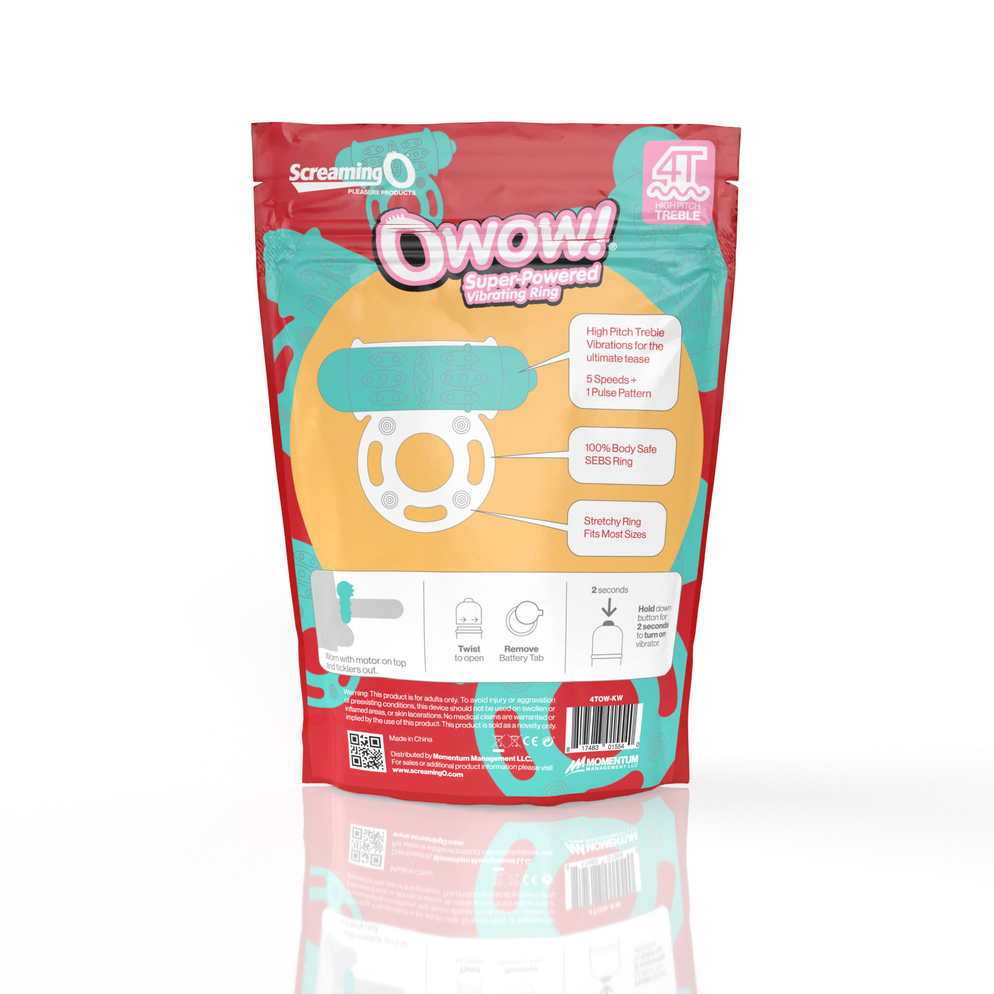 screaming o 4t owow super powered vibrating ring kiwi