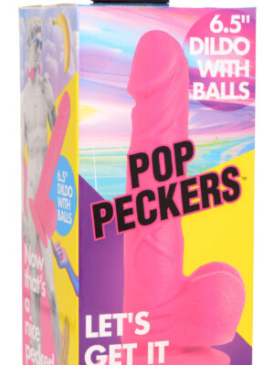 pop pecker 6.5 inch dildo with balls pink pop pecker 6.5 inch dildo with balls pink