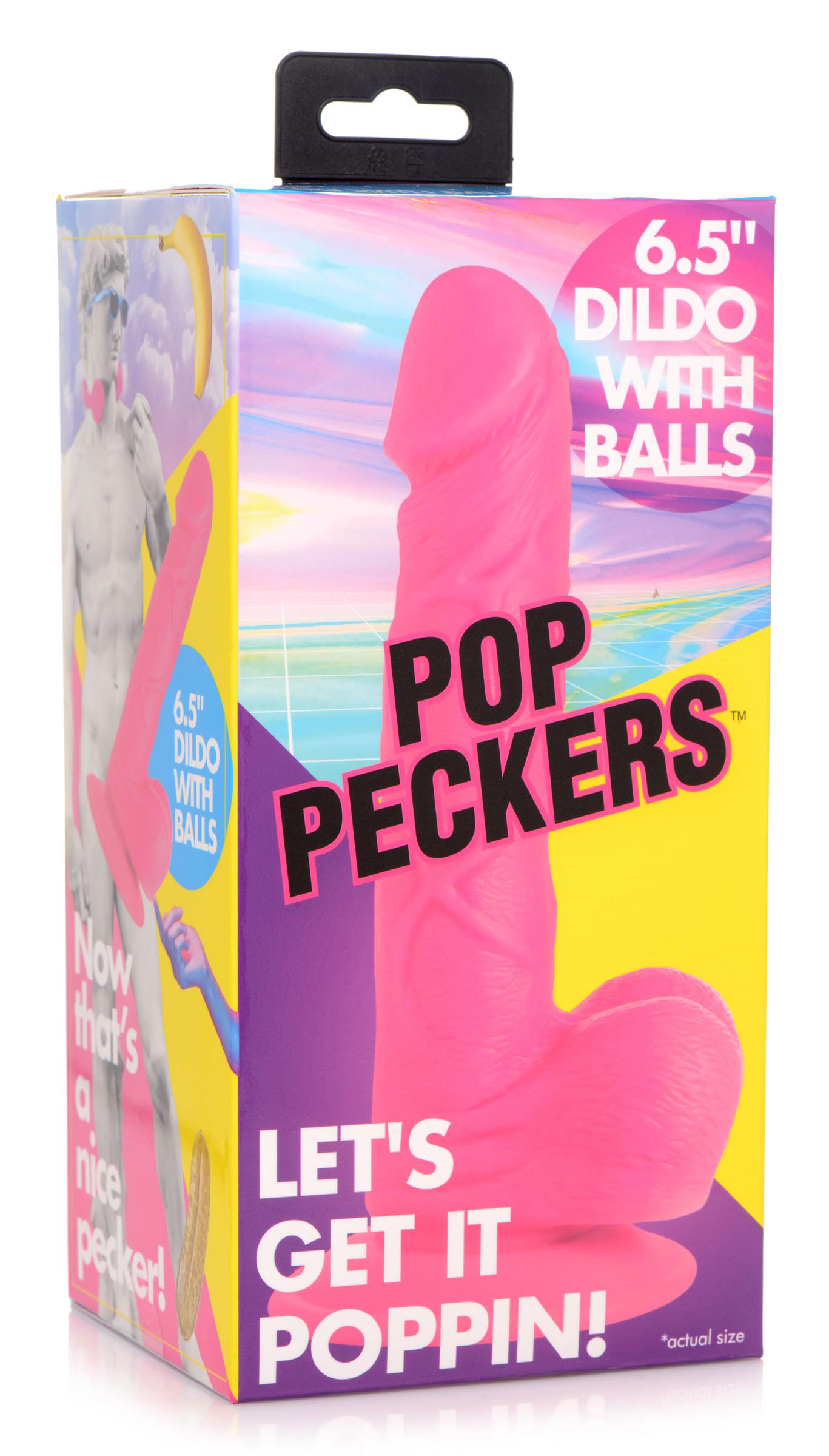 pop pecker 6.5 inch dildo with balls pink