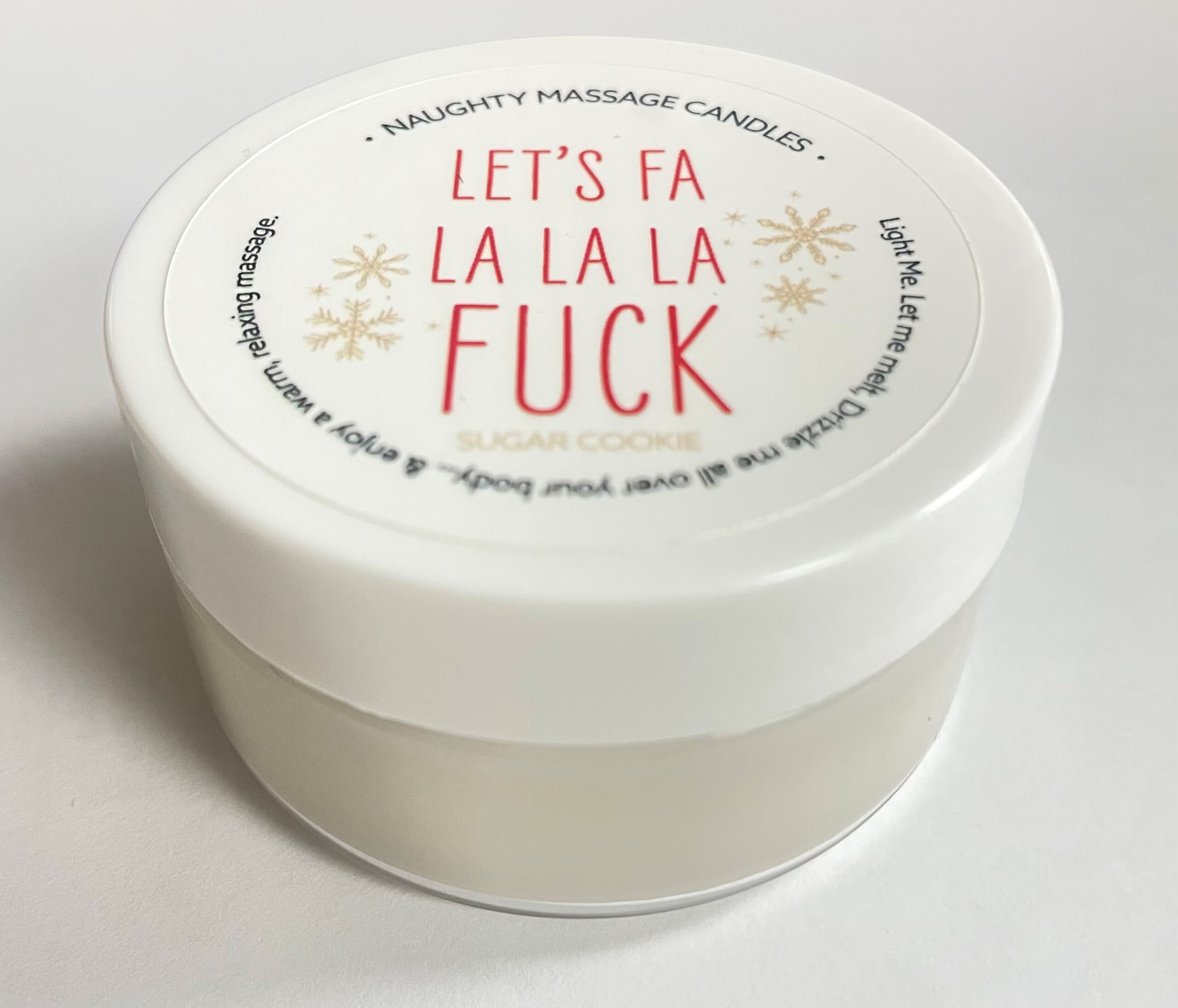 let's fa la la la fuck massage candle sugar cookie 1.7 oz
