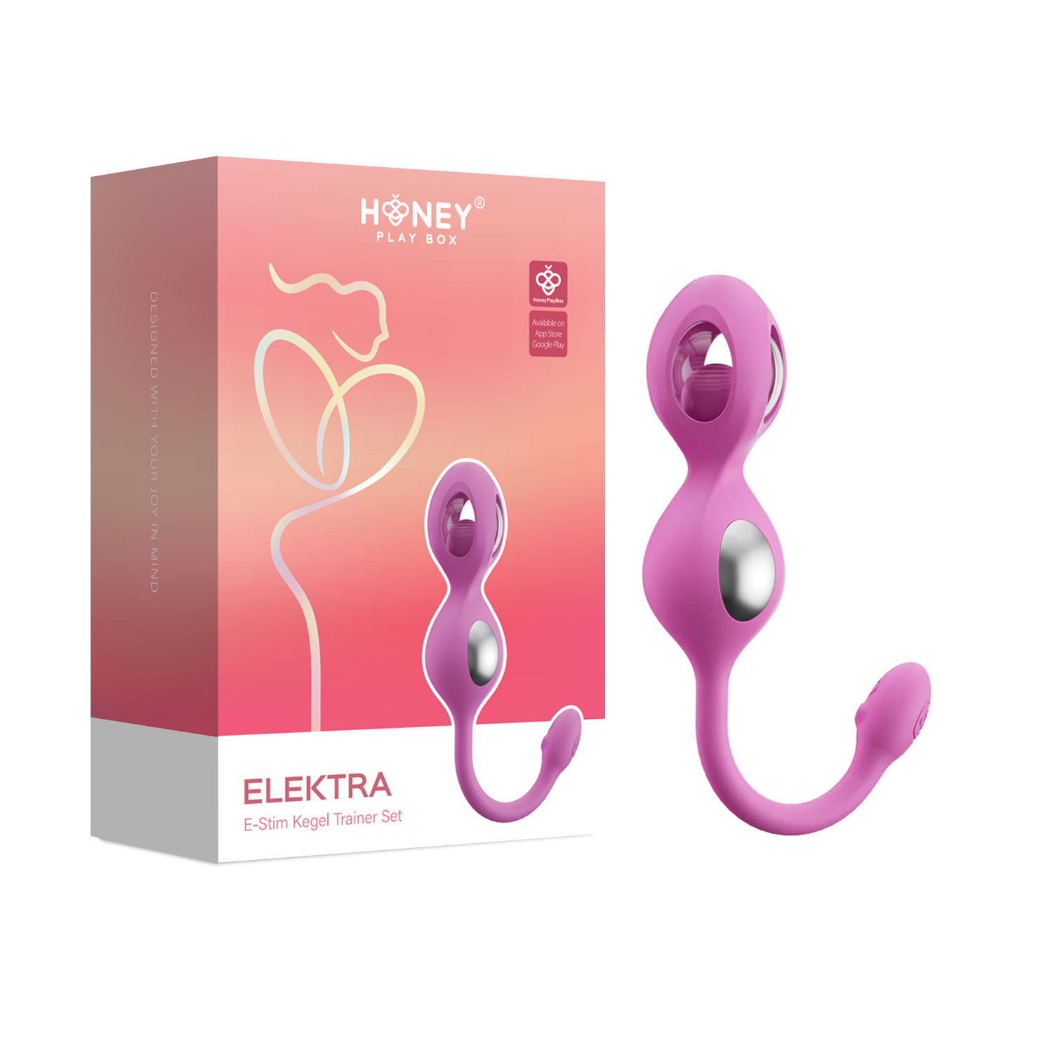 elektra app enabled e stim kegel trainer kit pink
