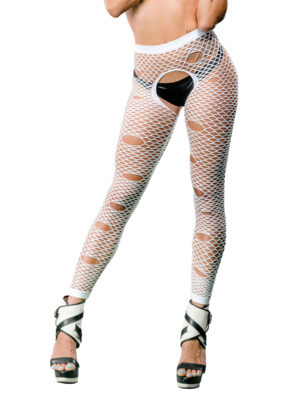 mixed hole design crotchless leggings one size white mixed hole design crotchless leggings one size white