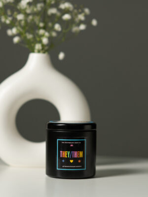 gender fluid candle they/them 4 oz vanilla bean
