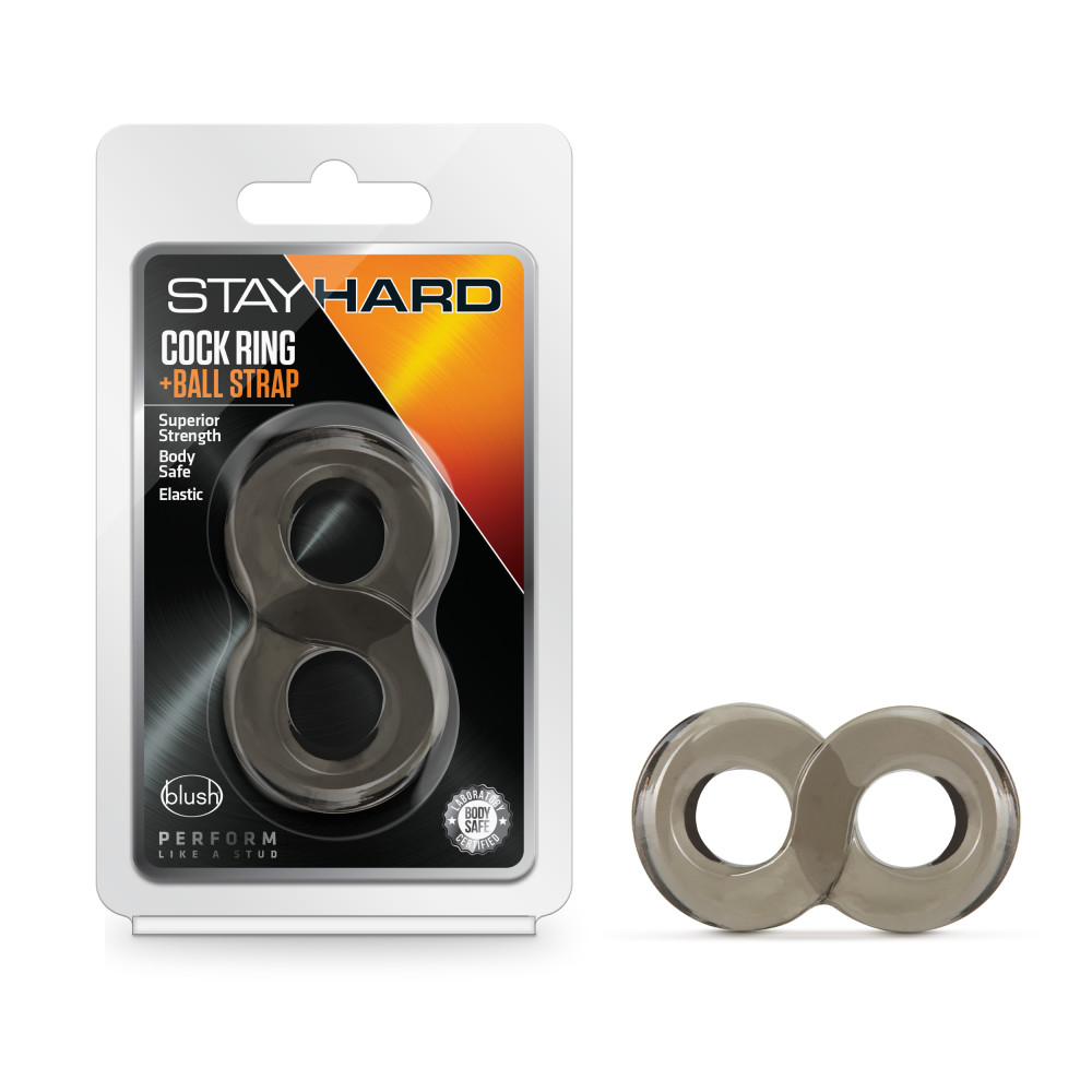 stay hard cock ring and ball strap black