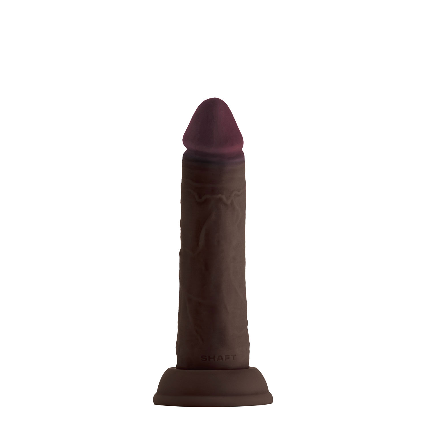 shaft model j 6.5 inch liquid silicone dong mahogany