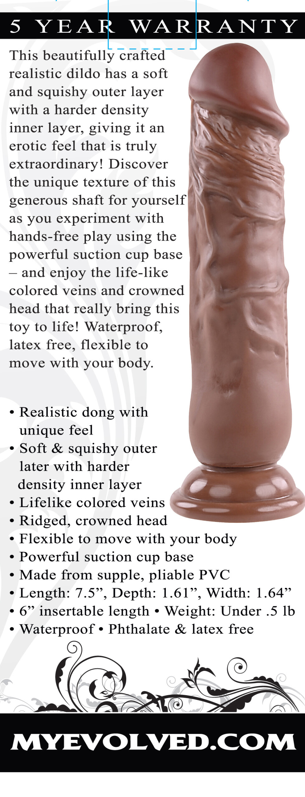 realistic dong 7 inches dark realistic dong 7 inches dark