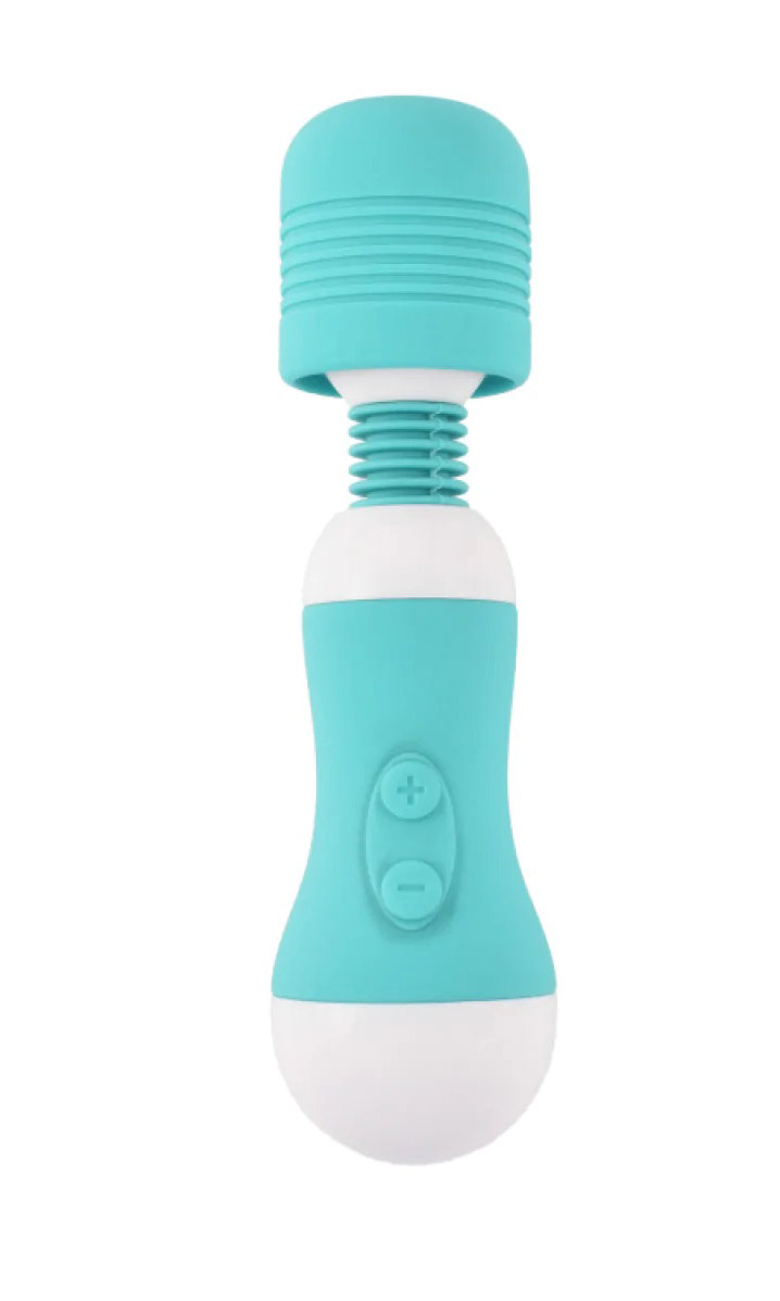 yorokobi rechargeable mini wand massager teal