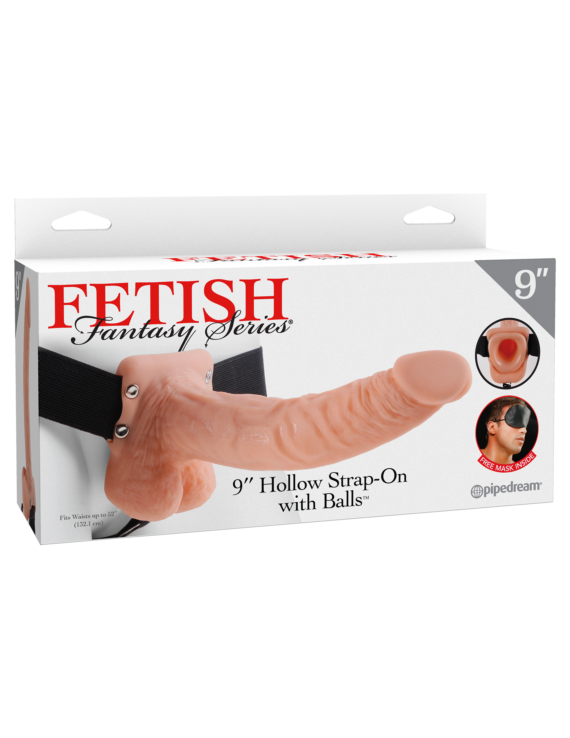 fetish fantasy series 9 inch hollow strap on with balls flesh