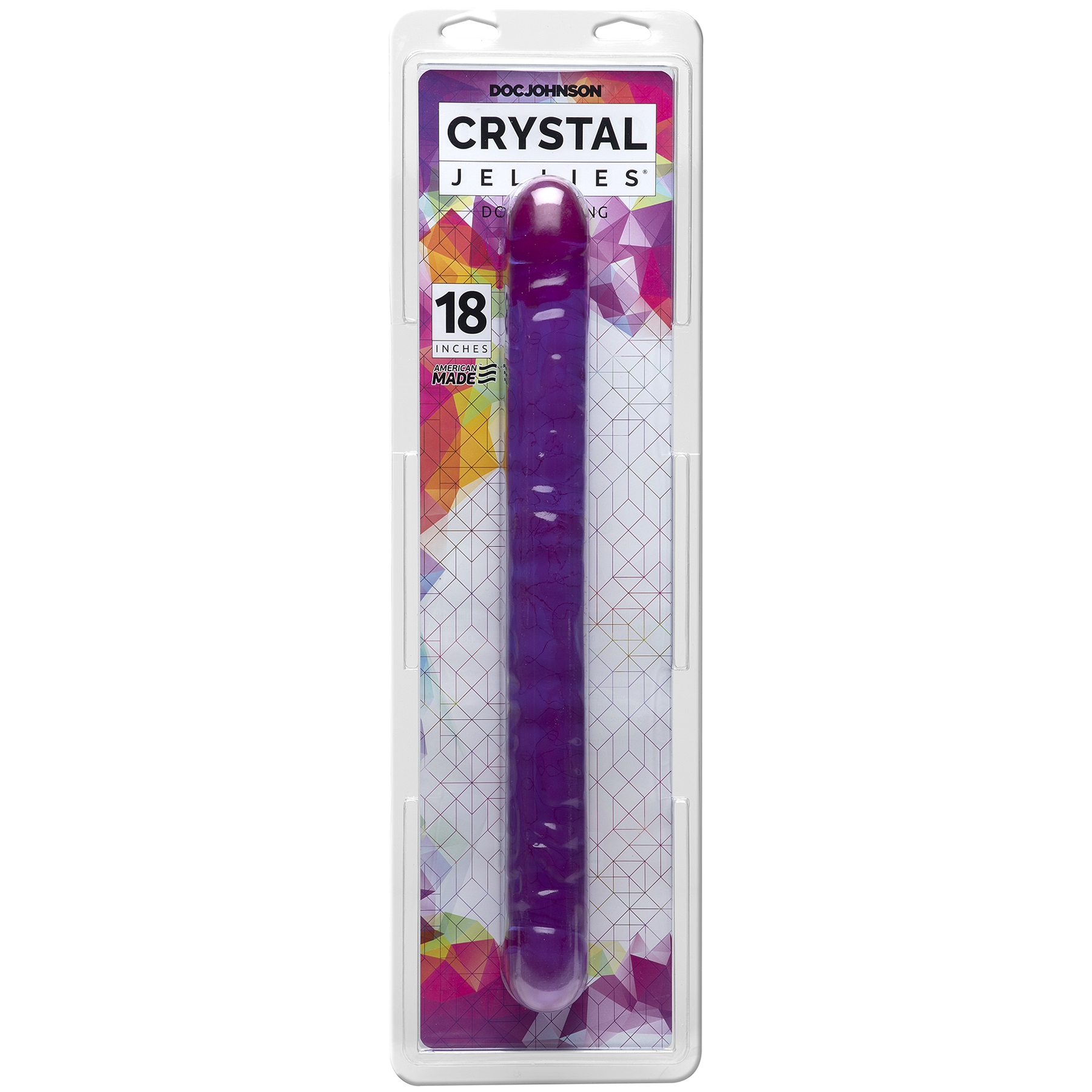 crystal jellies 18 inch double dong purple