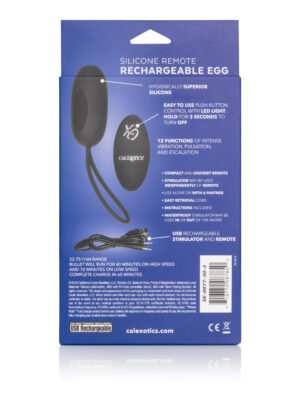 silicone remote rechargeable egg black