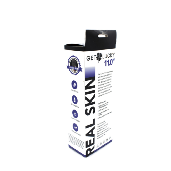 real skin 11 dual layer dildo dark brown