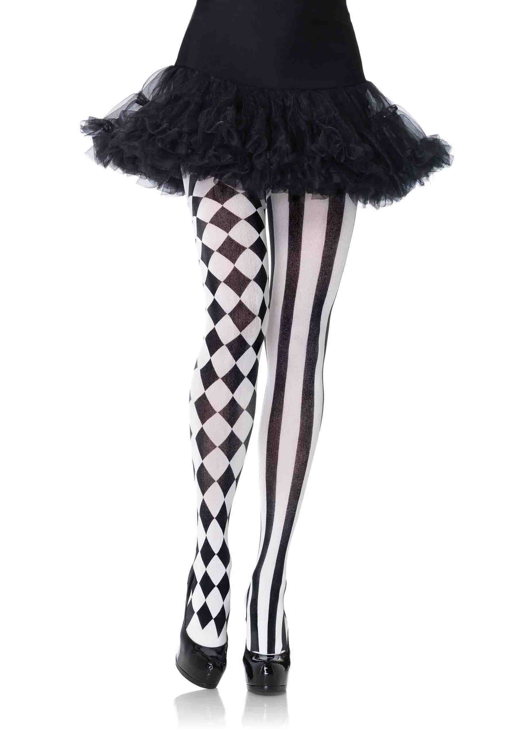 harlequin pantyhose black/white