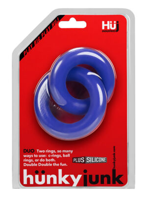 hunkyjunk duo linked cock ball rings cobalt hunkyjunk duo linked cock ball rings cobalt