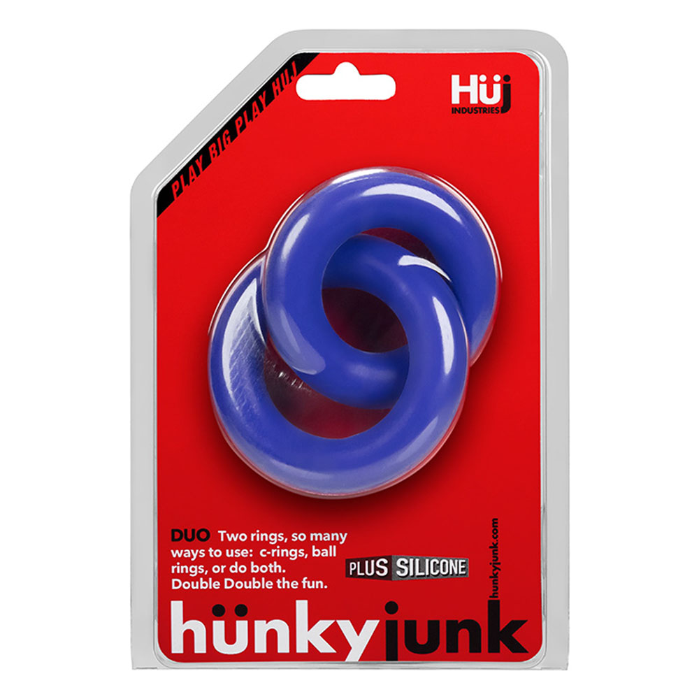 hunkyjunk duo linked cock ball rings cobalt