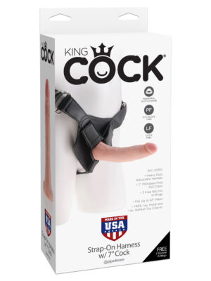 king cock strap on harness with 7 inch cock flesh
