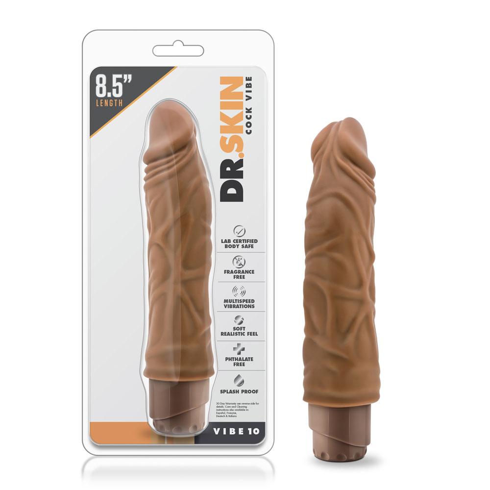 dr. skin cock vibe 10 8.5 inch vibrating cock mocha dr. skin cock vibe 10 8.5 inch vibrating cock mocha