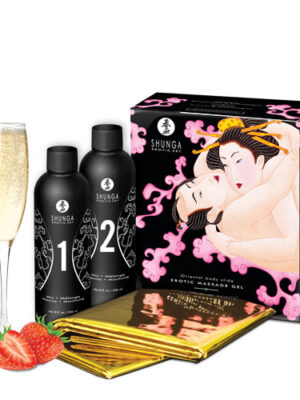 oriental body to body massage gel champagne & strawberries