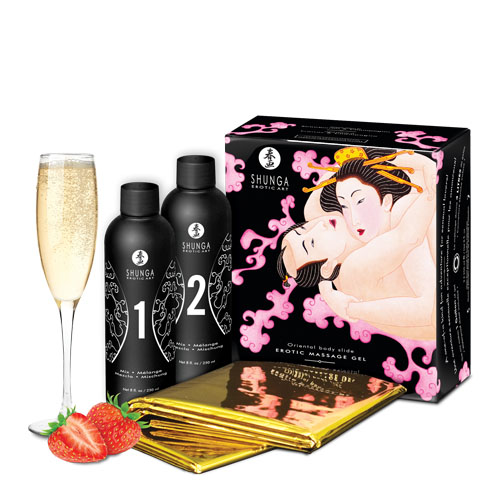 oriental body to body massage gel champagne & strawberries